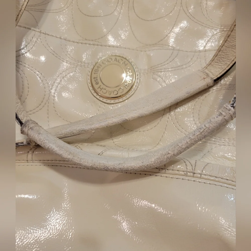 Coach Cream leather diaper bag